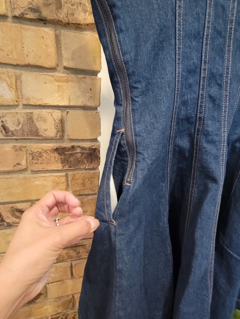 kate spade Dark Blue Denim Fit & Flare Mini Dress - Picture 5 of 6
